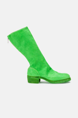 Bottes en cuir vert fluo Guidi