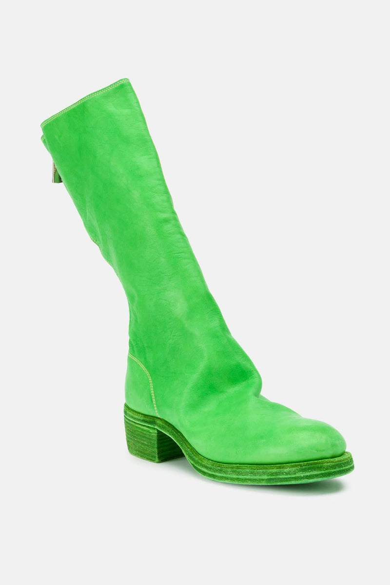 Bottes en cuir vert fluo Guidi