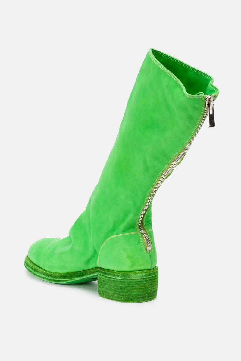 Bottes en cuir vert fluo Guidi