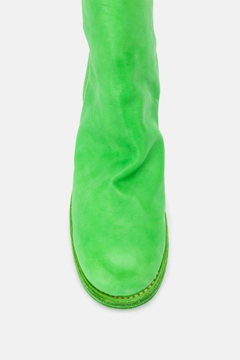 Bottes en cuir vert fluo Guidi