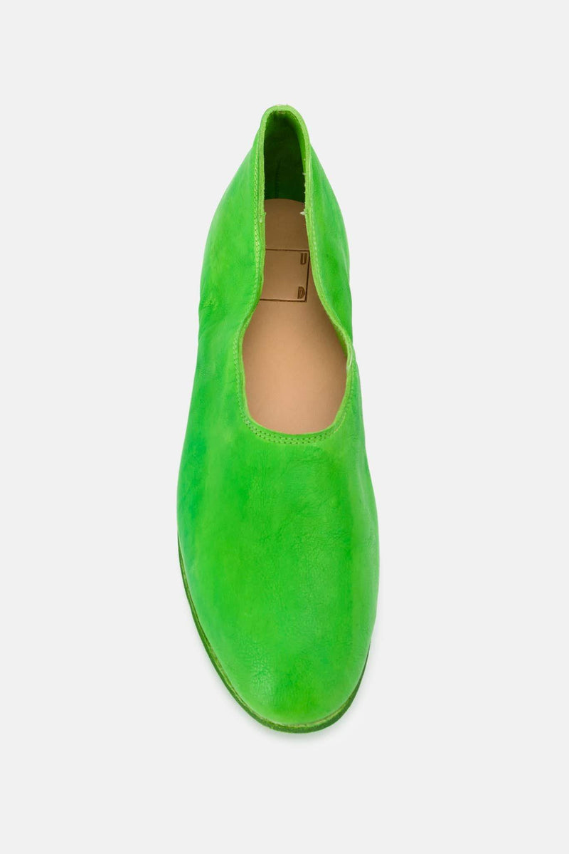 Ballerines en cuir vert fluo Guidi