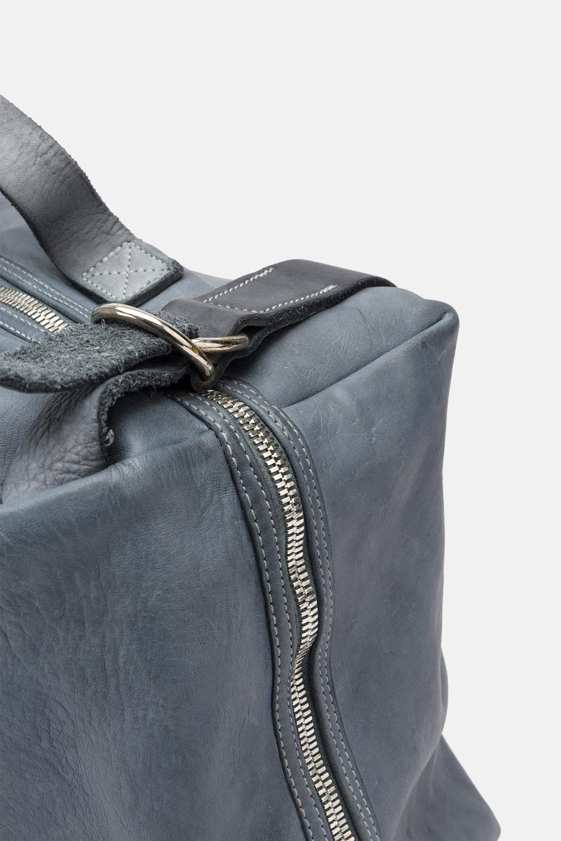 Sac de voyage en cuir bleu Guidi