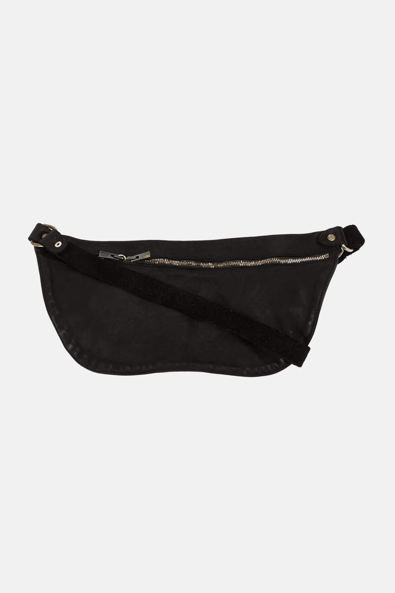 Sac en bandoulière en cuir noir Guidi