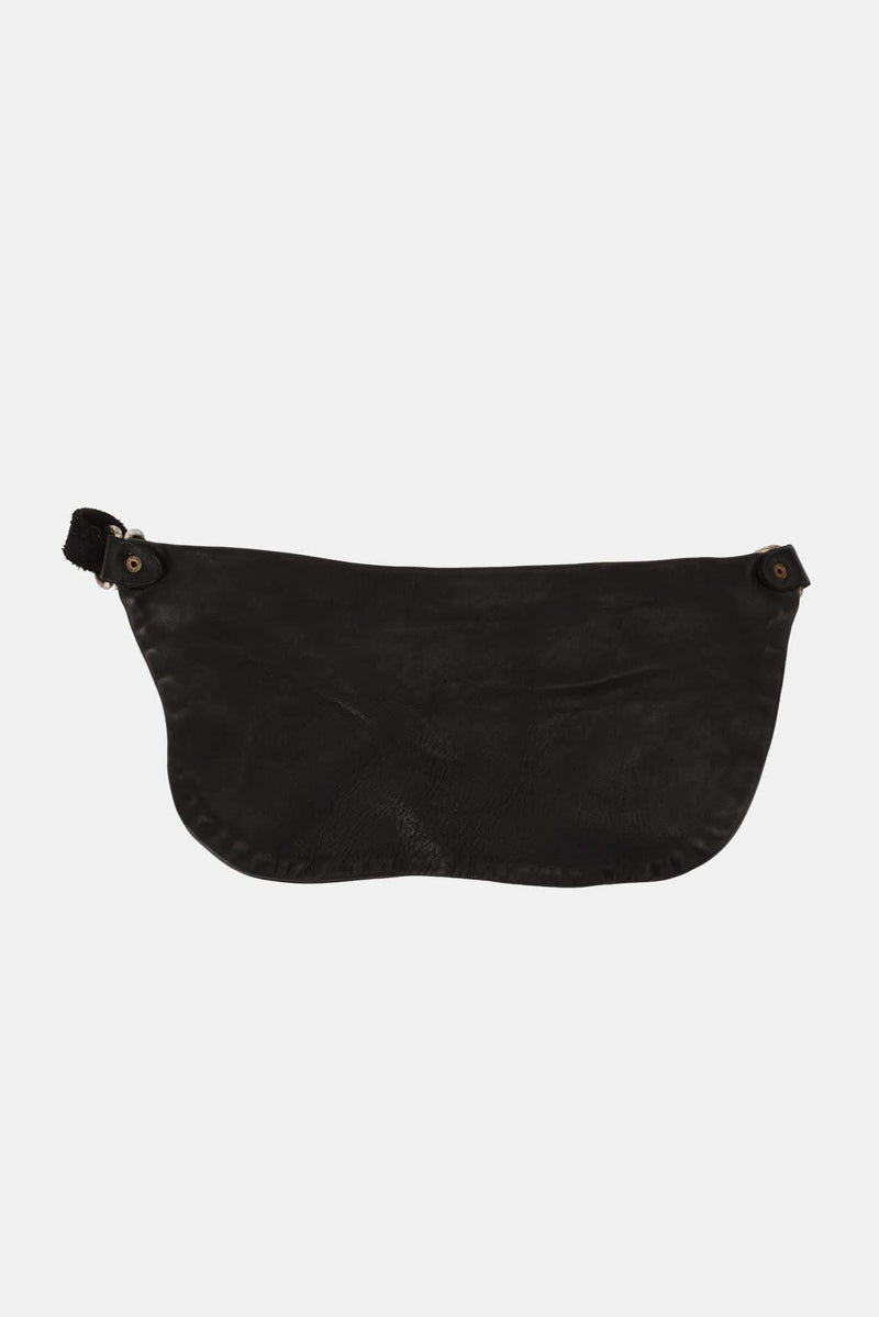 Sac en bandoulière en cuir noir Guidi