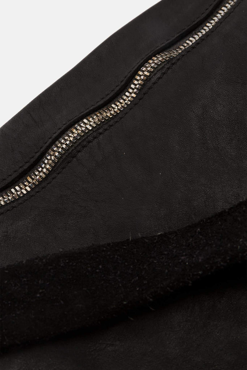 Sac en bandoulière en cuir noir Guidi