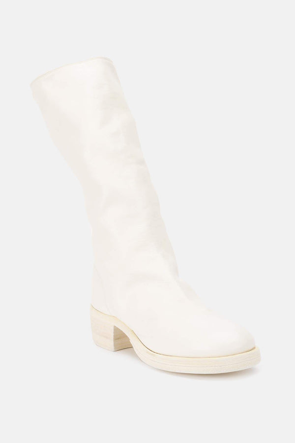 Bottes en cuir blanches Guidi