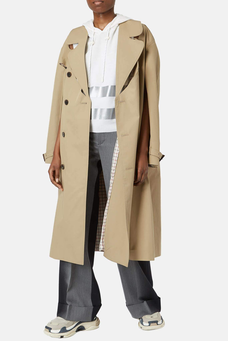 Trench à découpes beige Maison Margiela