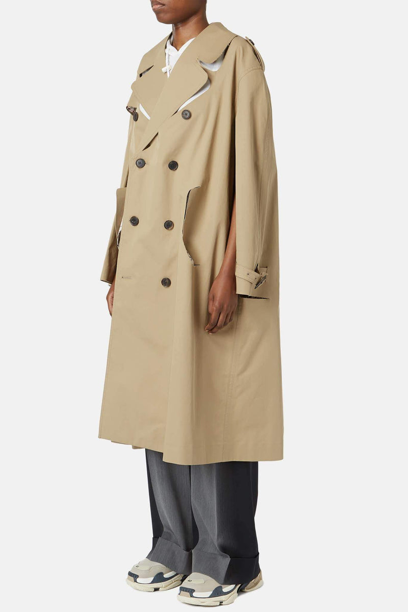 Trench à découpes beige Maison Margiela