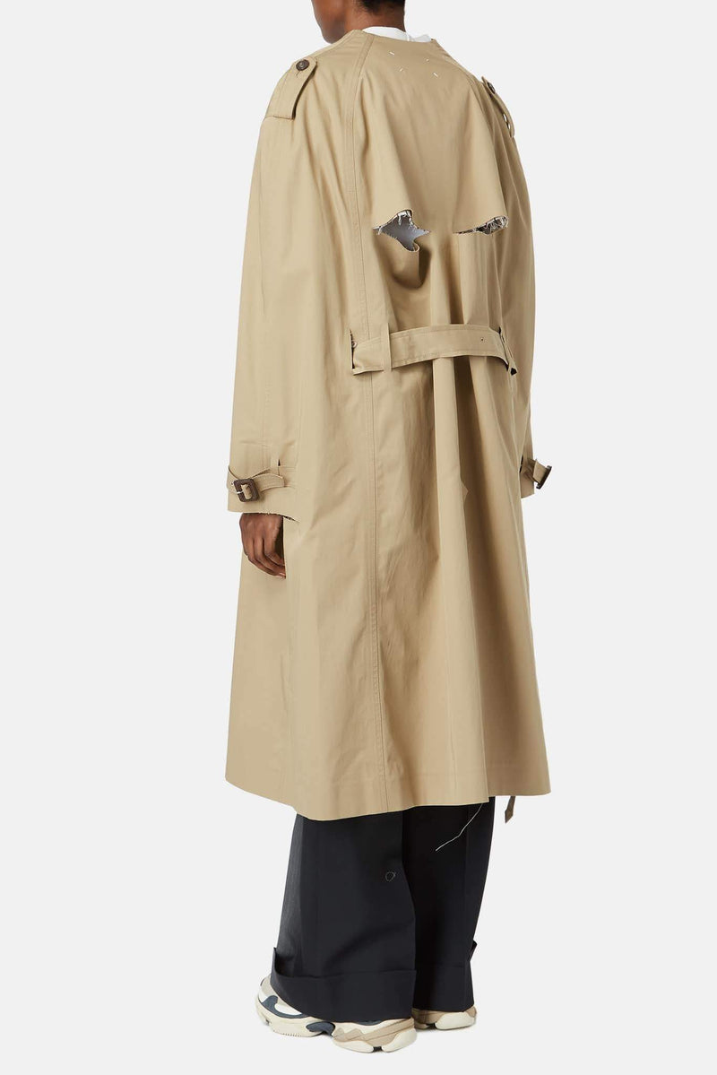 Trench à découpes beige Maison Margiela