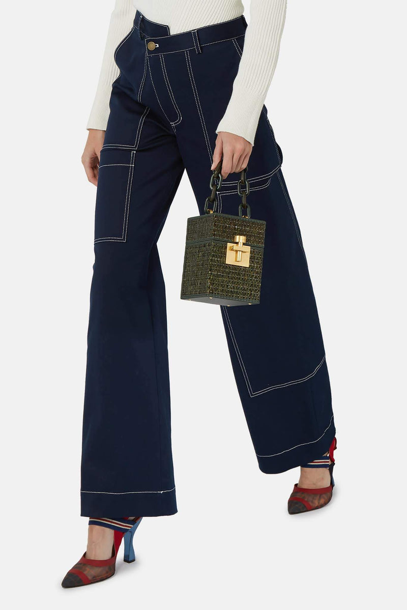 Pantalon en coton bleu marine Monse