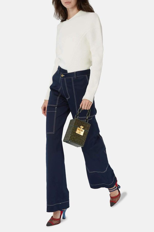 Pantalon en coton bleu marine Monse