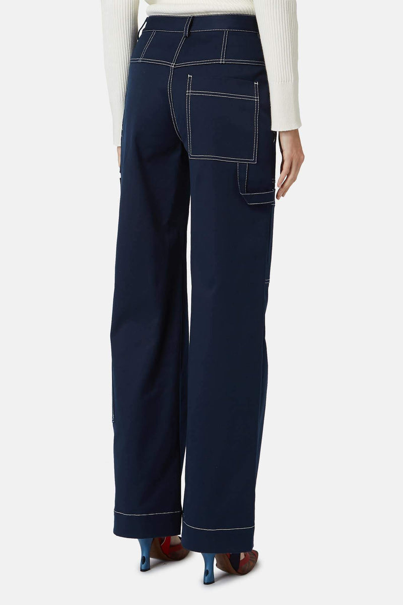 Pantalon en coton bleu marine Monse