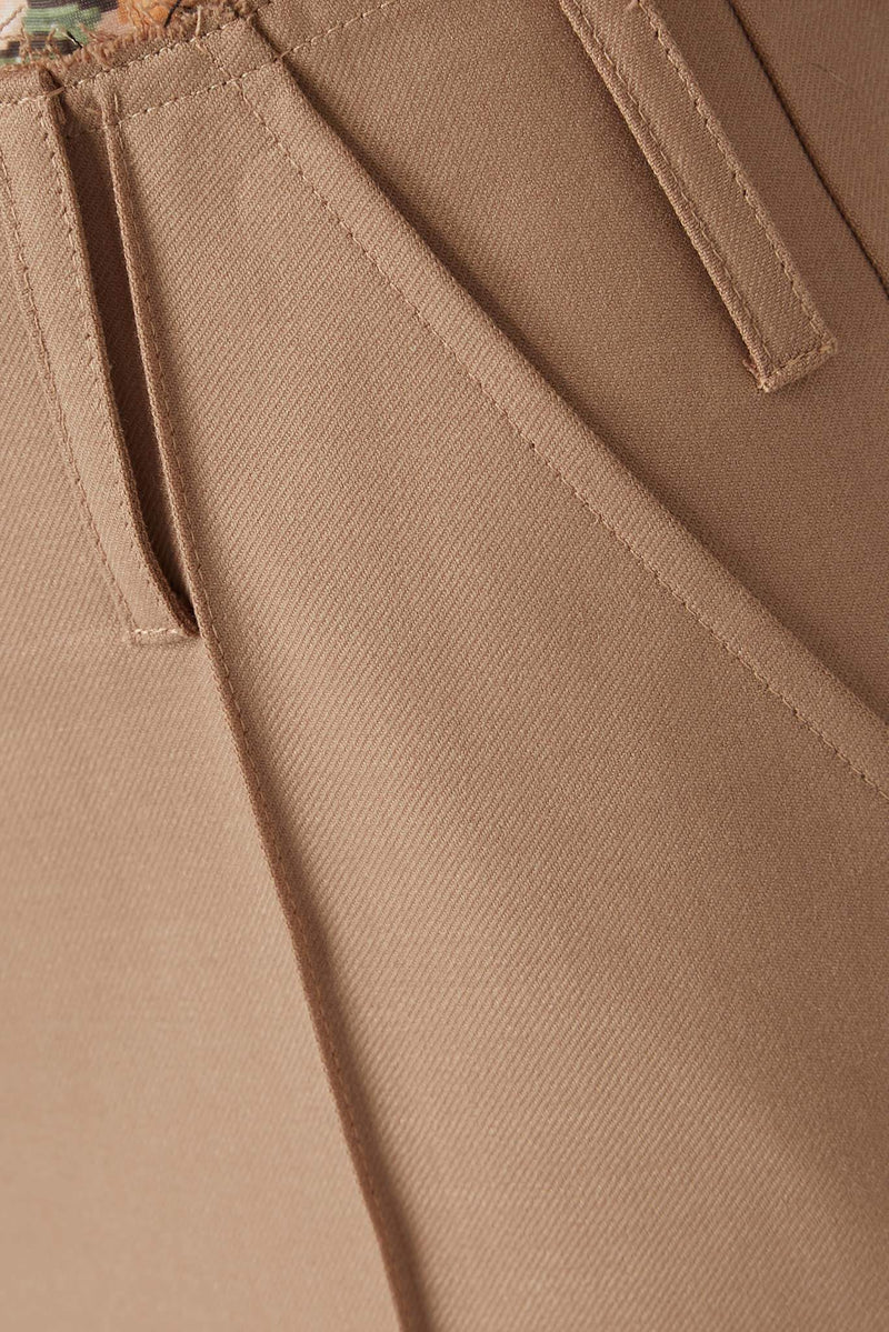 Pantalon en laine mélangée camel Rokh