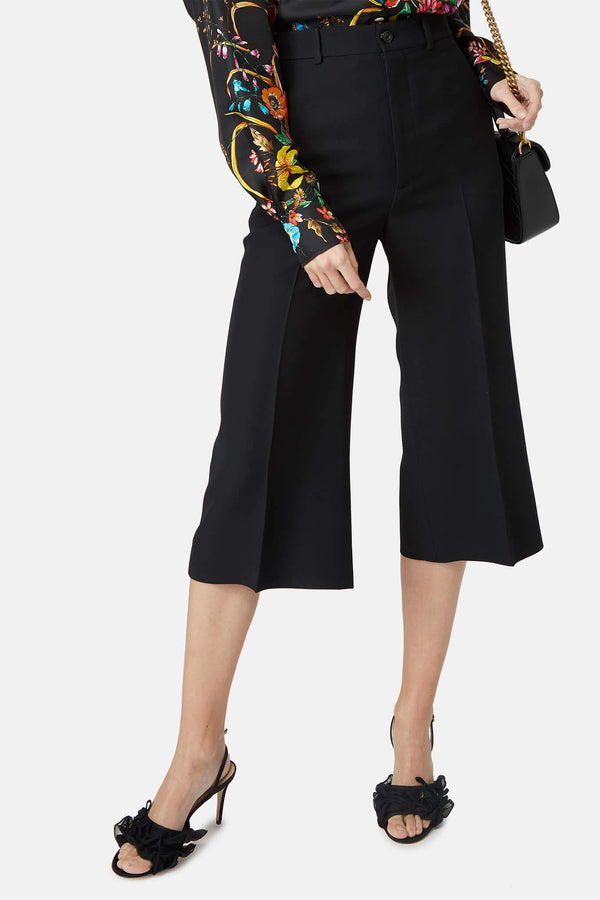 Pantalon en laine mélangée noir Gucci