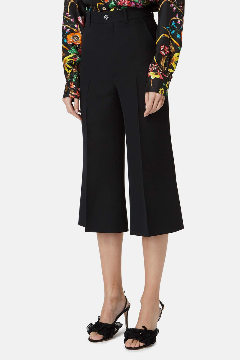 Pantalon en laine mélangée noir Gucci