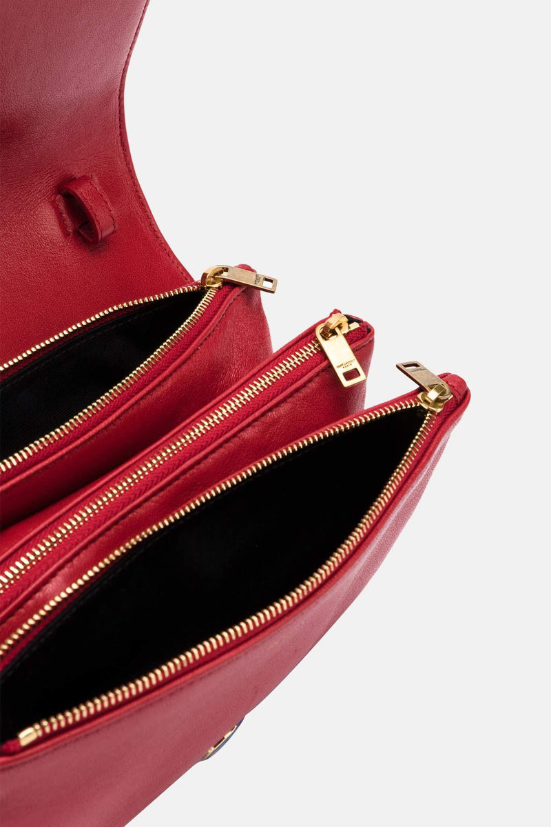 Sac en cuir rouge "Angie" Saint Laurent