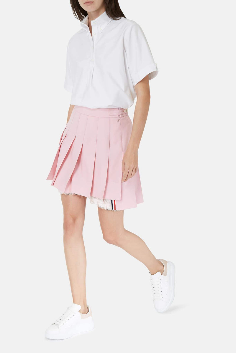 Jupe en laine mélangée rose Thom Browne