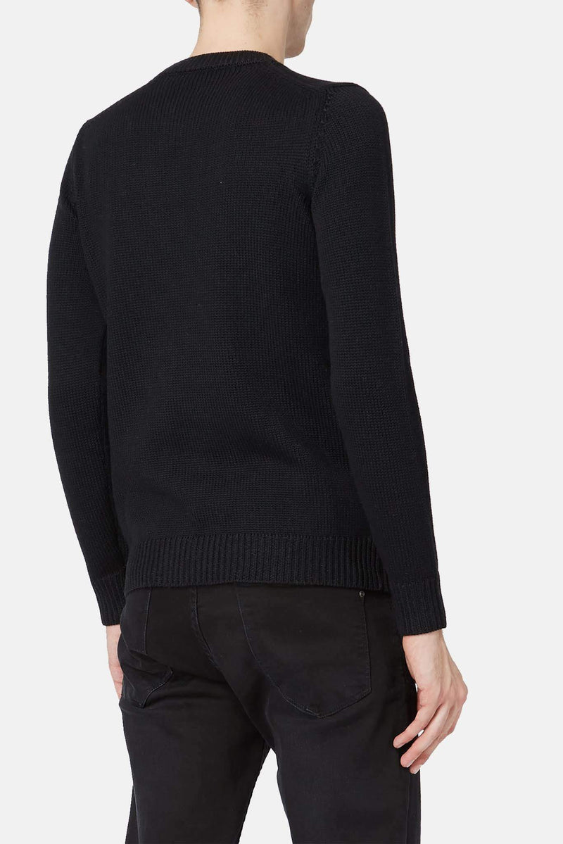 Pull en laine noir Roberto Collina