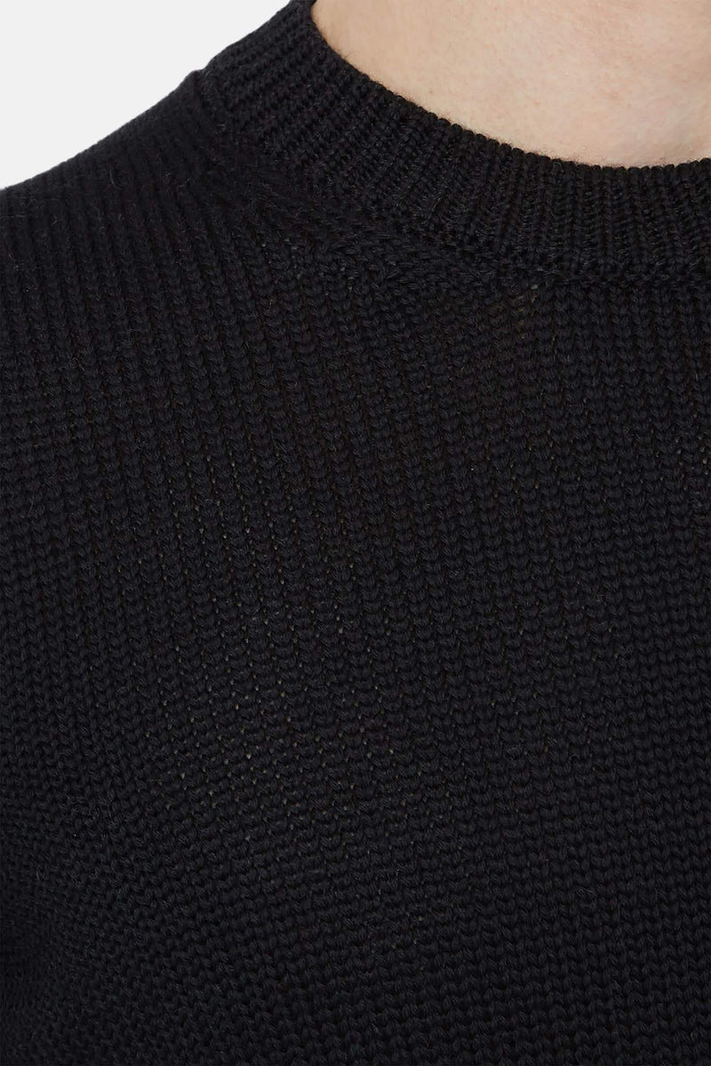 Pull en laine noir Roberto Collina