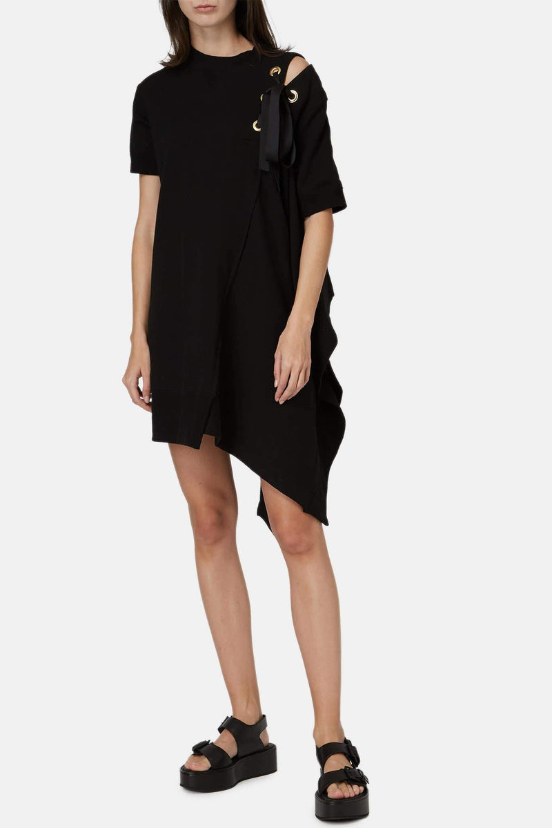 Robe en coton noire Sacai