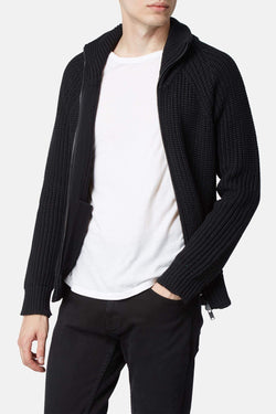 Cardigan tricoté en laine noir Roberto Collina