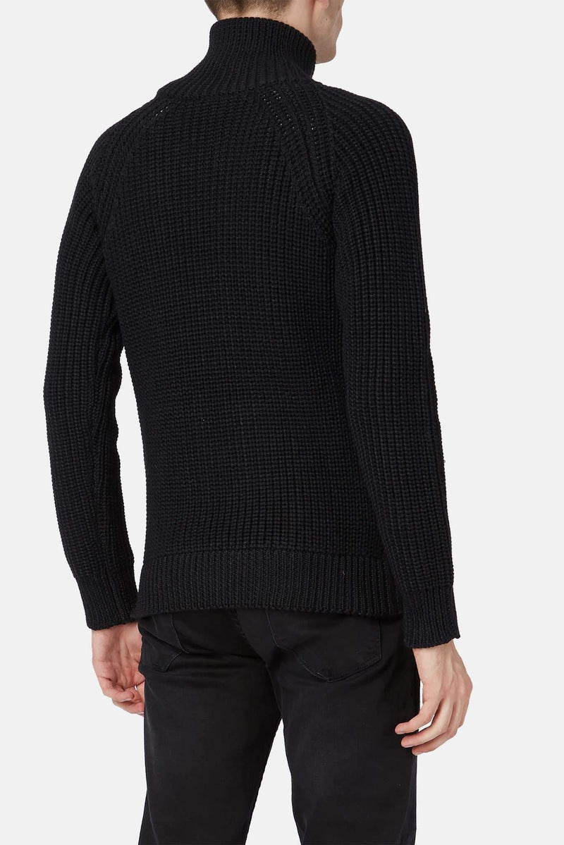 Cardigan tricoté en laine noir Roberto Collina