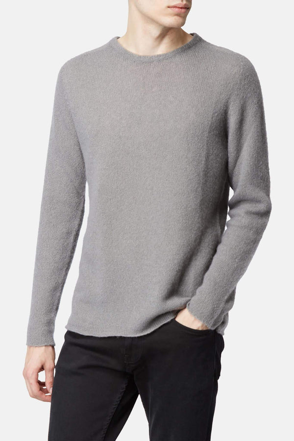 Pull en cachemire et soie gris Roberto Collina