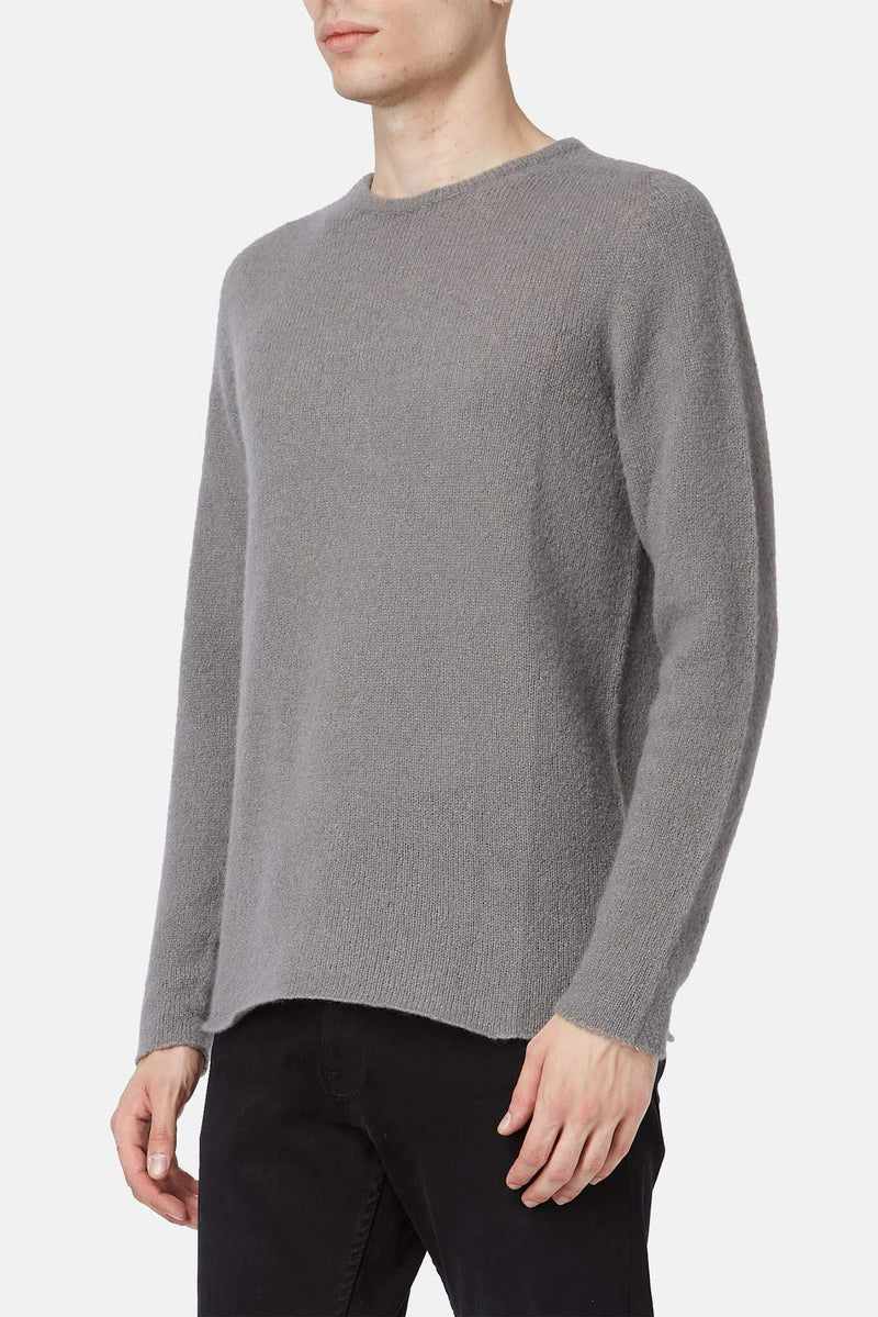 Pull en cachemire et soie gris Roberto Collina