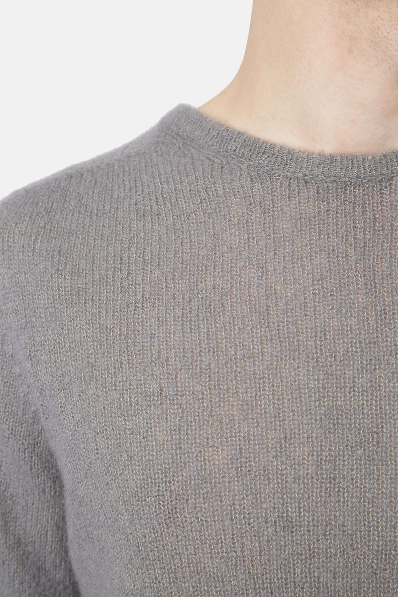 Pull en cachemire et soie gris Roberto Collina