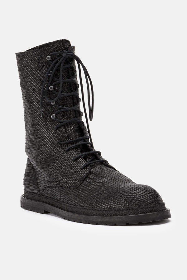 Bottes en cuir noires Ann Demeulemeester