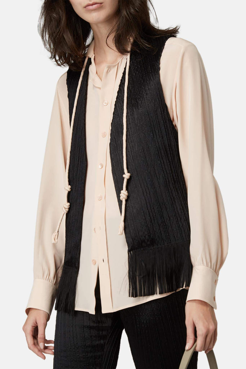 Gilet frangé noir Chloé