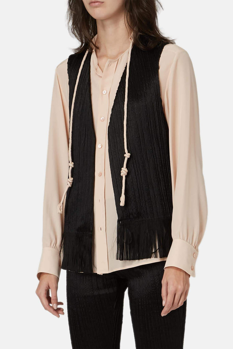 Gilet frangé noir Chloé