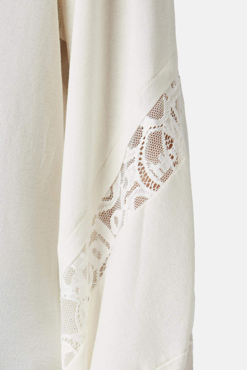 Pull à détails de dentelle écru Chloé