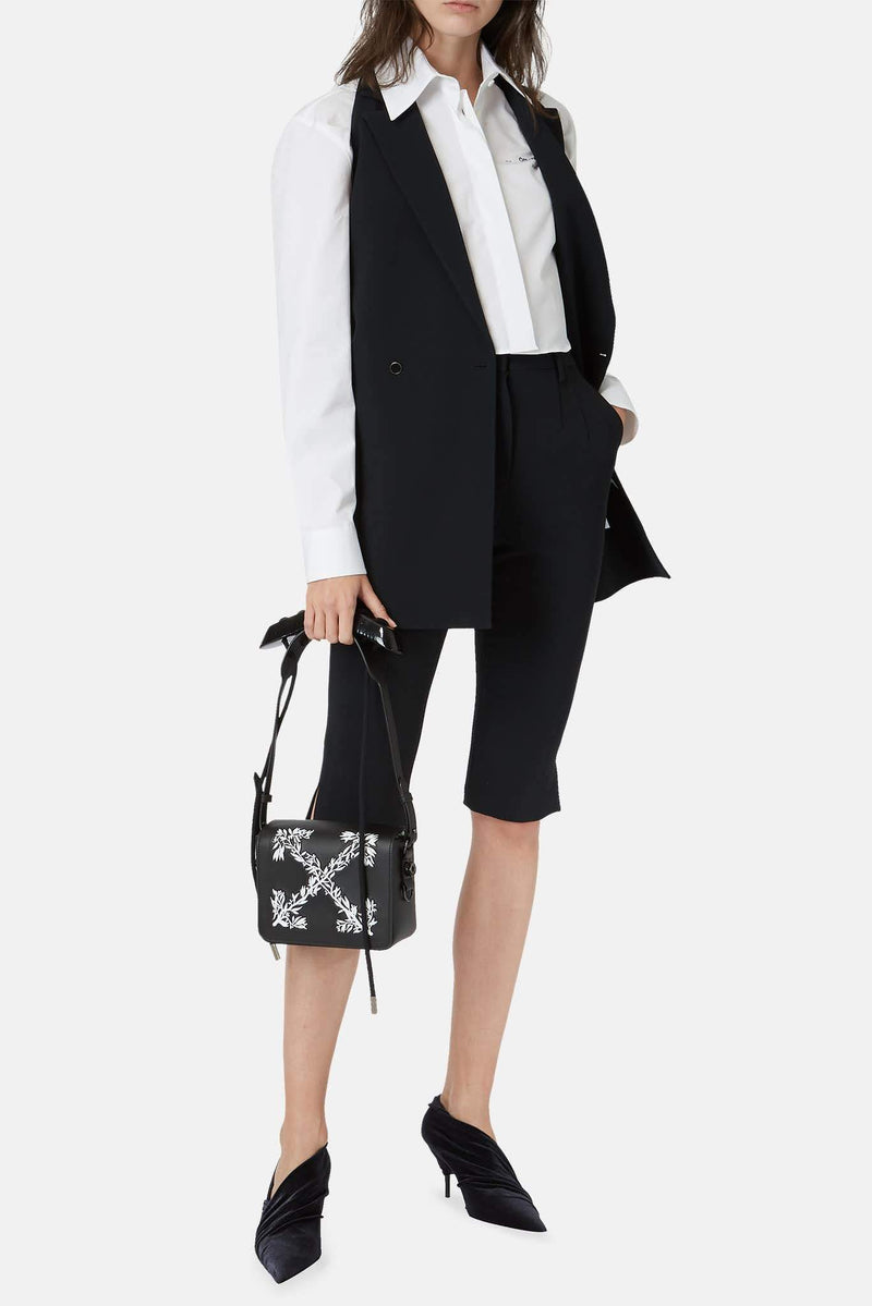 Sac porté épaule noir "Leaves Binder Clip" Off-White