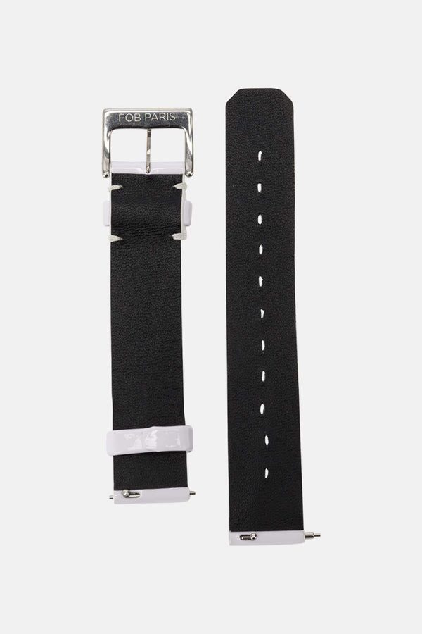 Bracelet de montre en cuir blanc Fob Paris