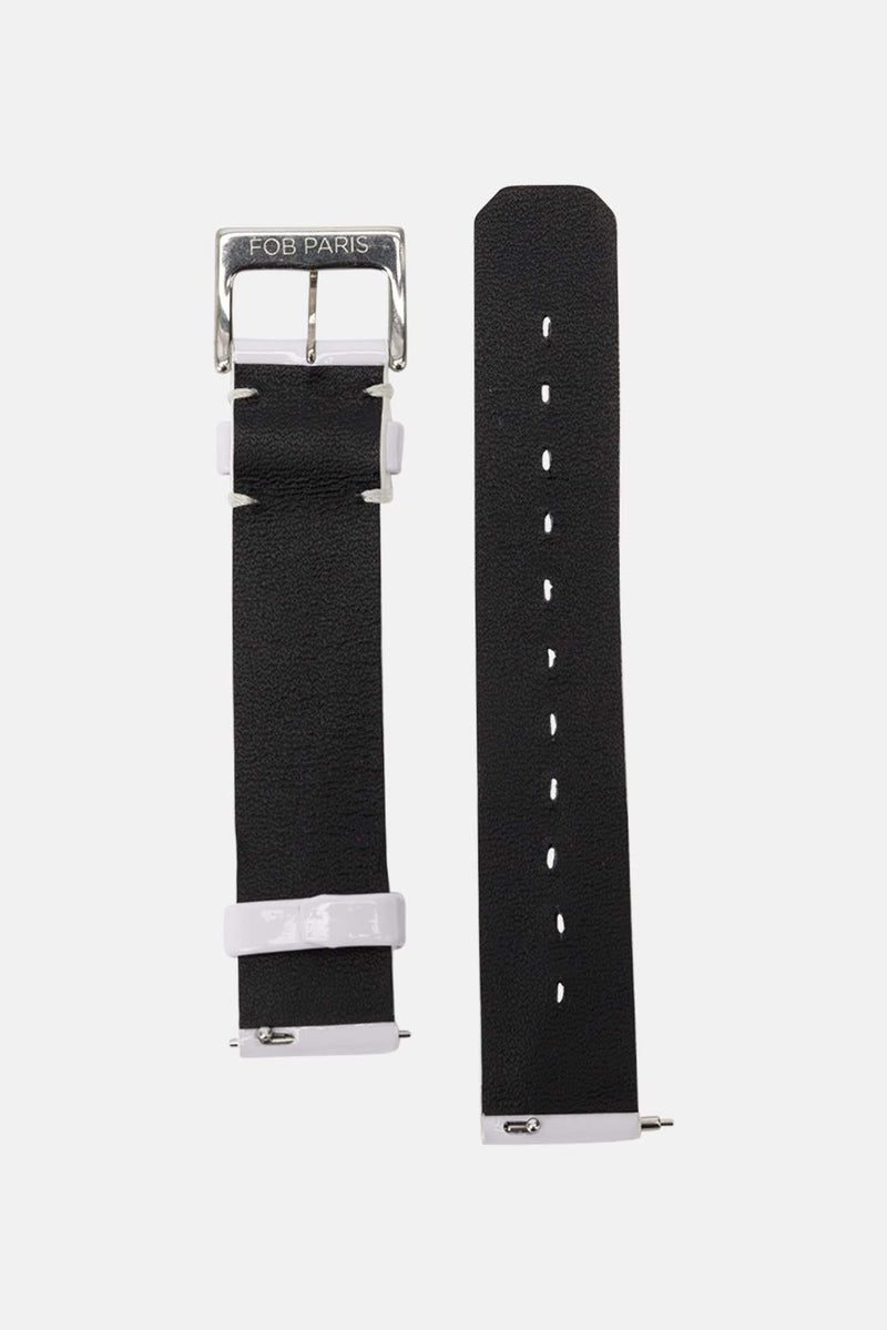 Bracelet de montre en cuir blanc Fob Paris