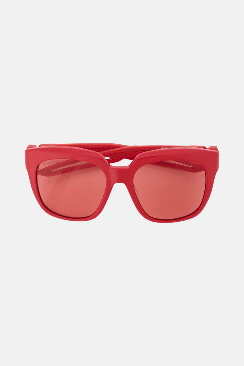 Lunettes de soleil en acétate rouges Balenciaga