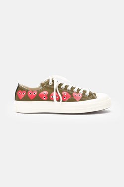 Converses imprimées kaki Chuck Taylor PLAY Comme des Garçons