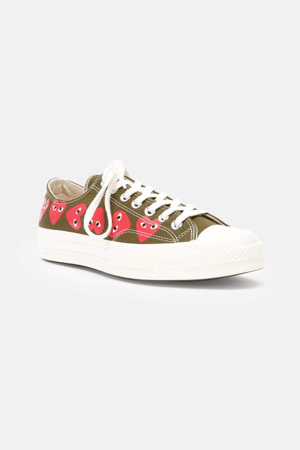 Converses imprimées kaki Chuck Taylor PLAY Comme des Garçons