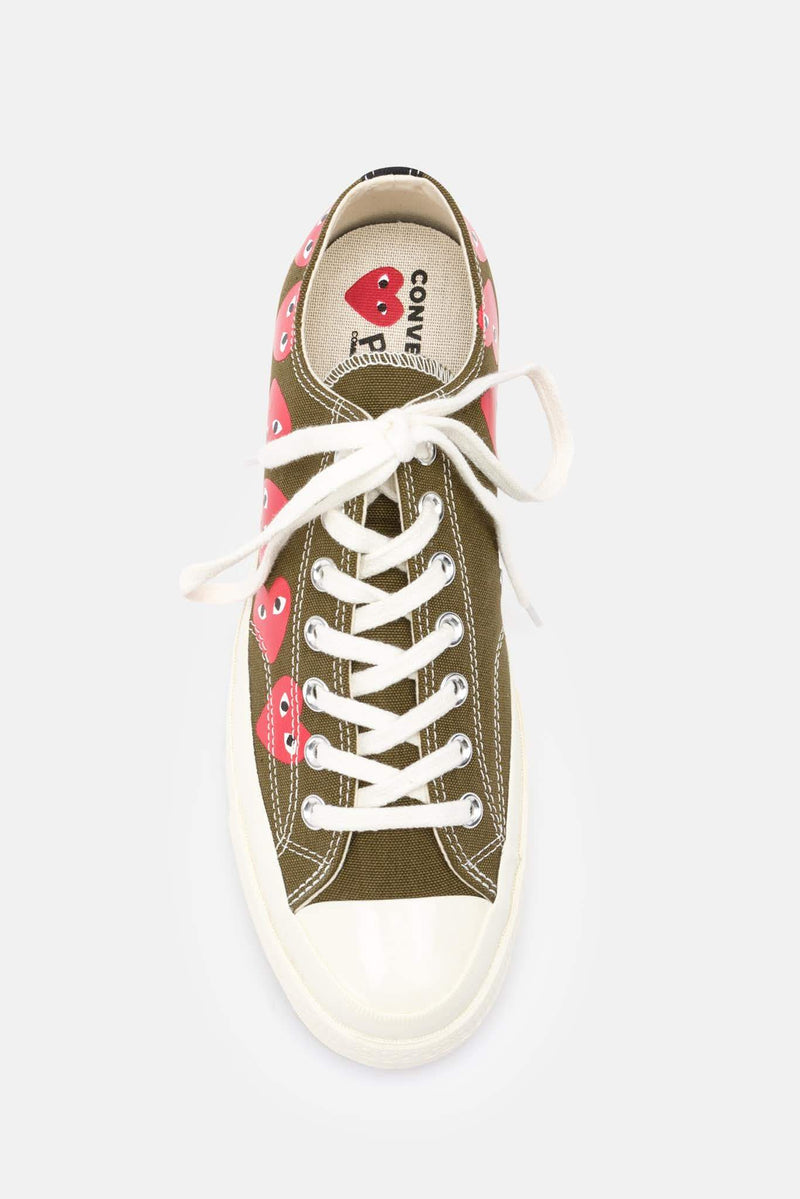 Converses imprimées kaki Chuck Taylor PLAY Comme des Garçons