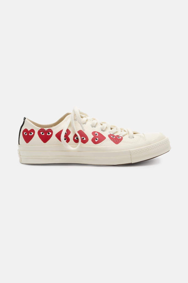 Converses imprimées blanches Chuck Taylor PLAY Comme des Garçons