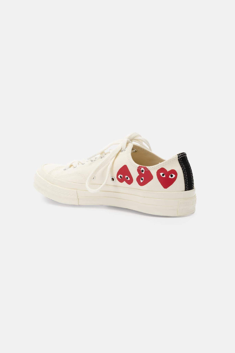 Converses imprimées blanches Chuck Taylor PLAY Comme des Garçons