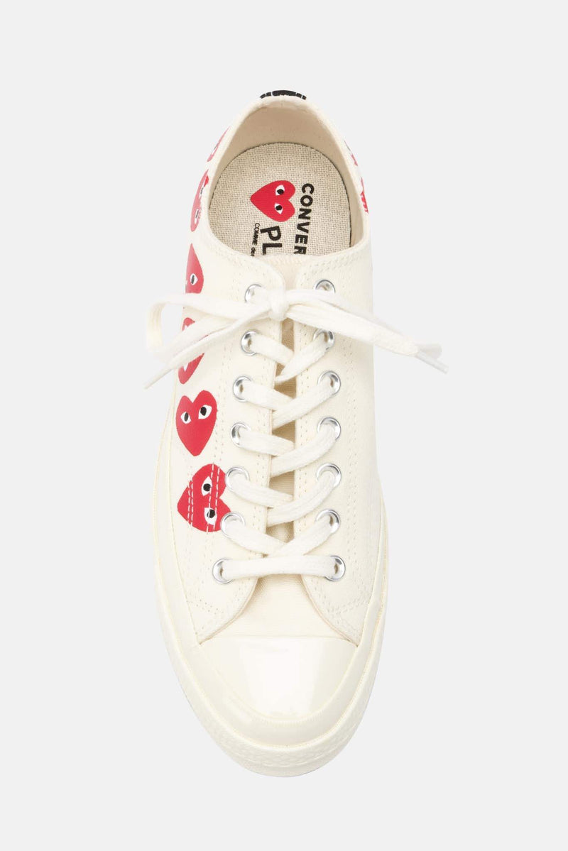 Converses imprimées blanches Chuck Taylor PLAY Comme des Garçons