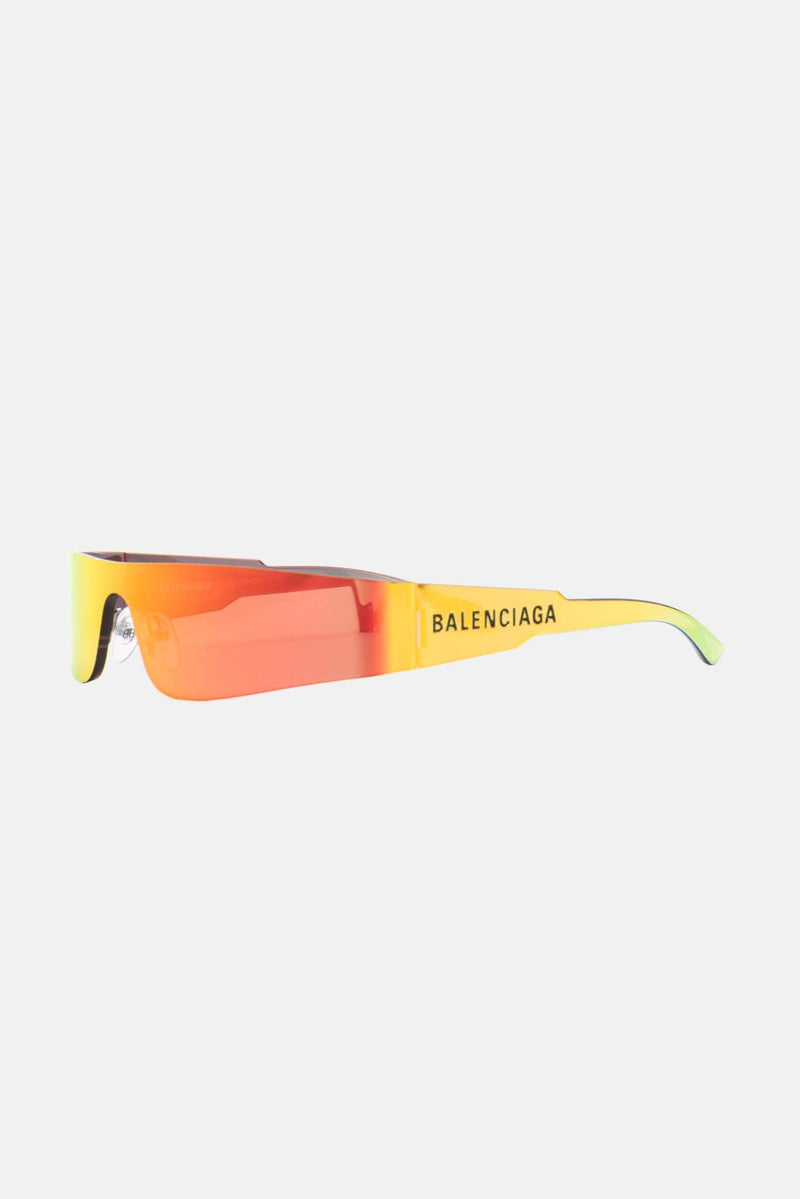 Lunettes de soleil géométriques jaunes Balenciaga