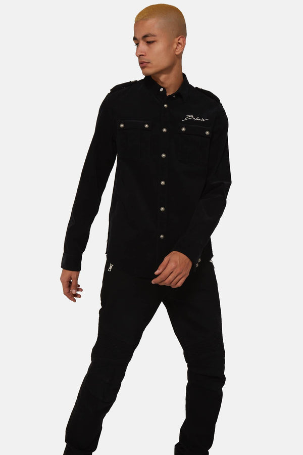 Chemise oversize noire Balmain