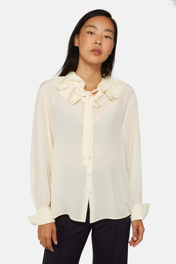 Chemise à col lavallière blanche Chloé