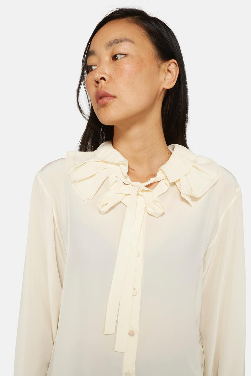 Chemise à col lavallière blanche Chloé