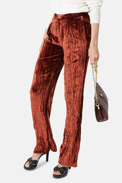 Pantalon effet velours marron glaçé Chloé