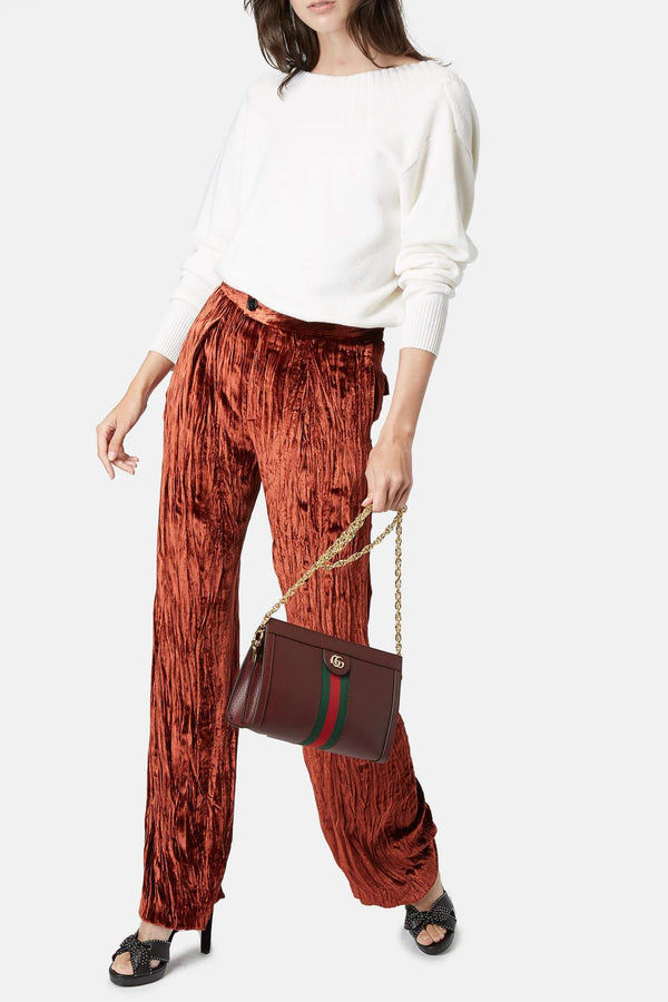 Pantalon effet velours marron glaçé Chloé