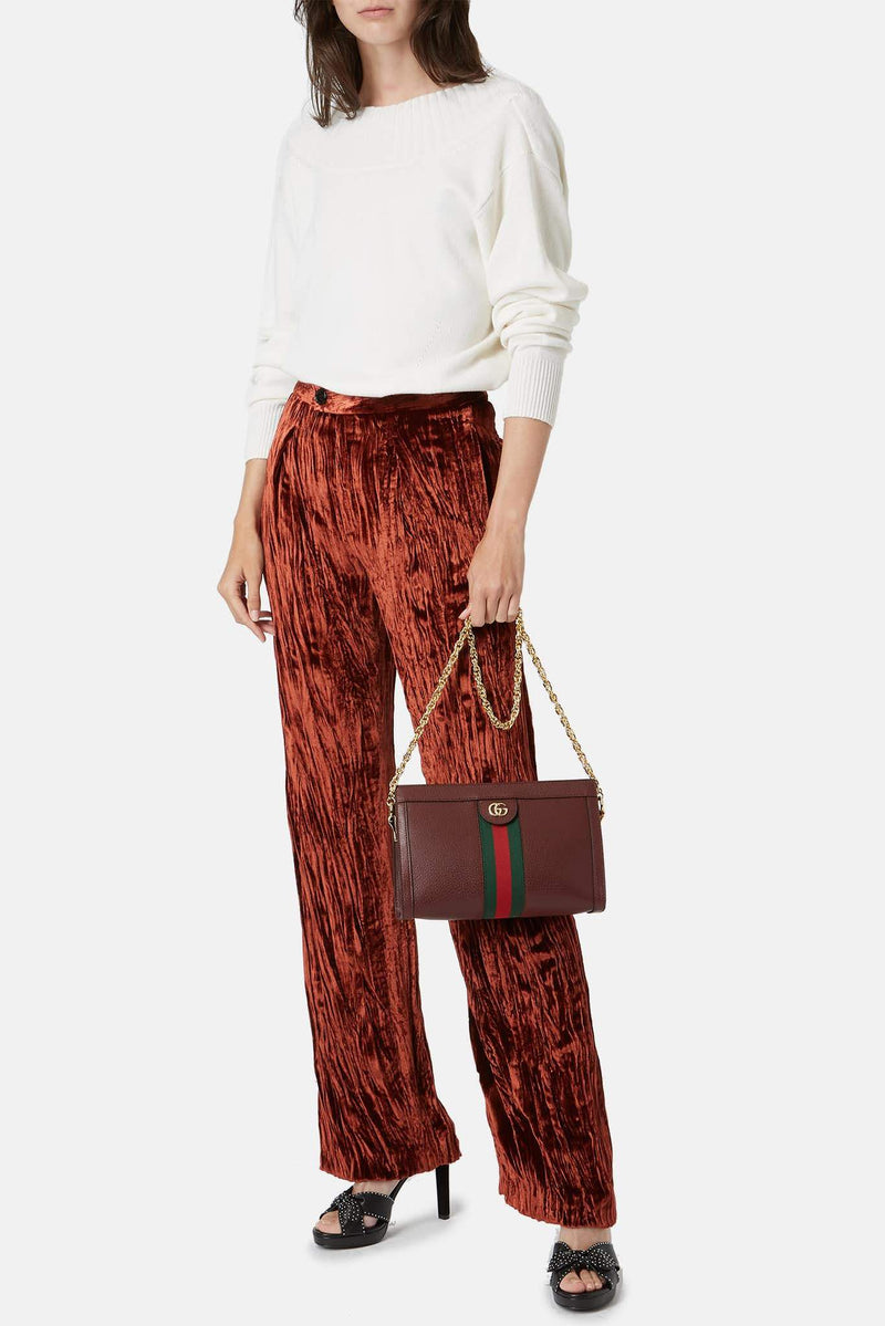 Pantalon effet velours marron glaçé Chloé